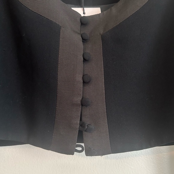 Cinq à Sept NWT Designer Colby Crop Jacket/Top Black/Black Size 8 - Picture 5 of 11